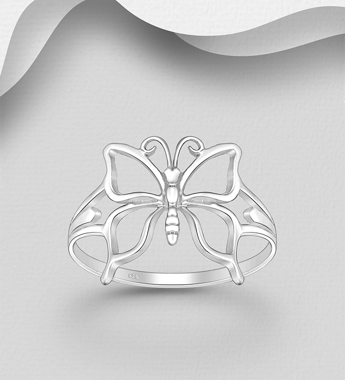 Wholesale 925 Sterling Silver Butterfly Ring - SKU #706-39784