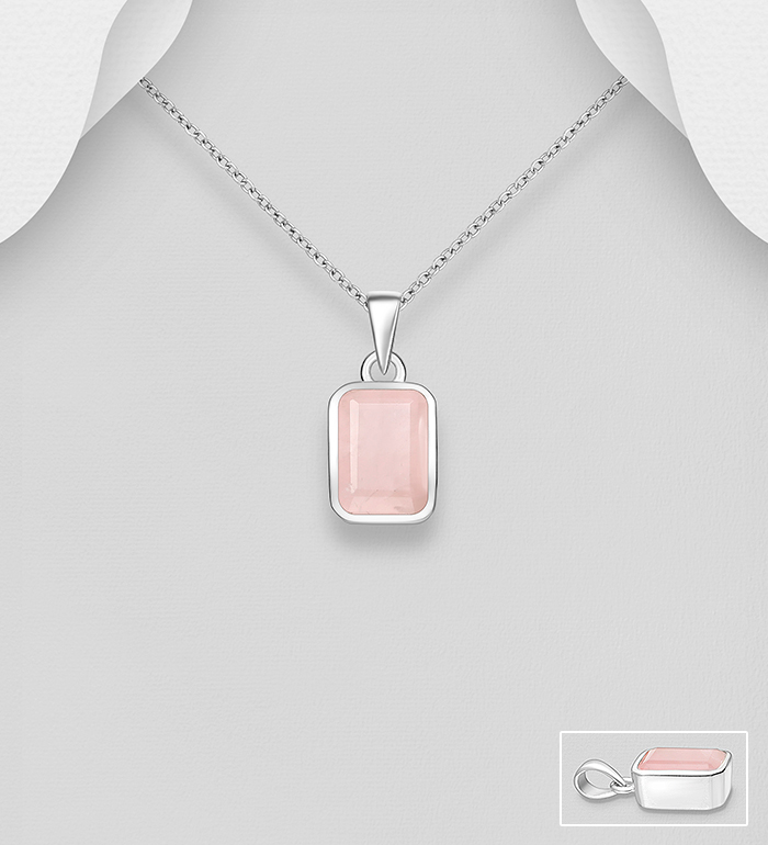 Wholesale 925 Sterling Silver Pendant, Decorated with Various Gemstones - SKU #883-10077