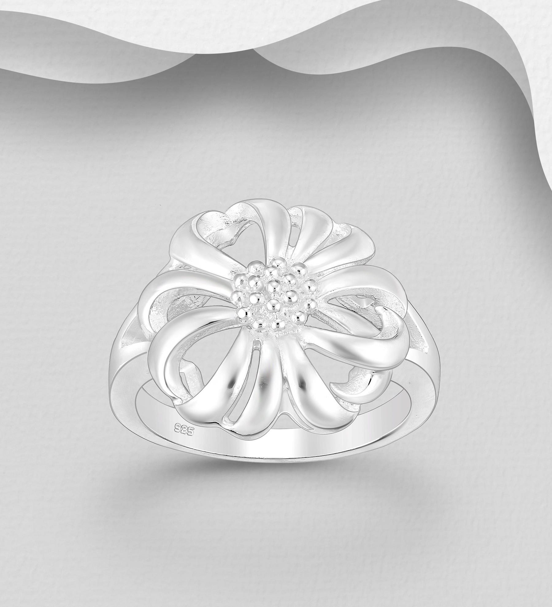 Wholesale 925 Sterling Silver Flower Ring - SKU #706-39800