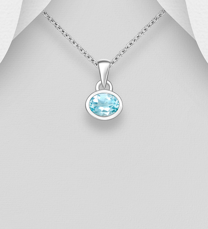 Wholesale 925 Sterling Silver Pendant, Decorated with Various Gemstones - SKU #883-10098