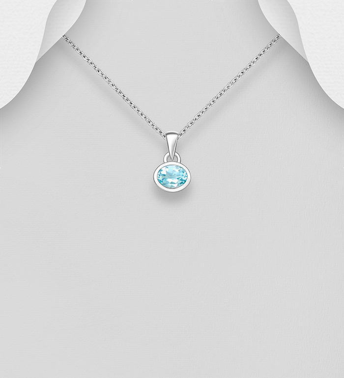 Wholesale 925 Sterling Silver Pendant, Decorated with Various Gemstones - SKU #883-10098