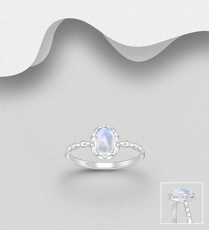 Wholesale 925 Sterling Silver Ring, Decorated with Various Gemstones - SKU #883-10087