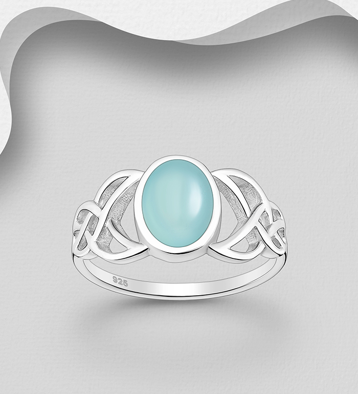 Wholesale 925 Sterling Silver Celtic Ring, Decorated with Various Gemstones - SKU #883-10111