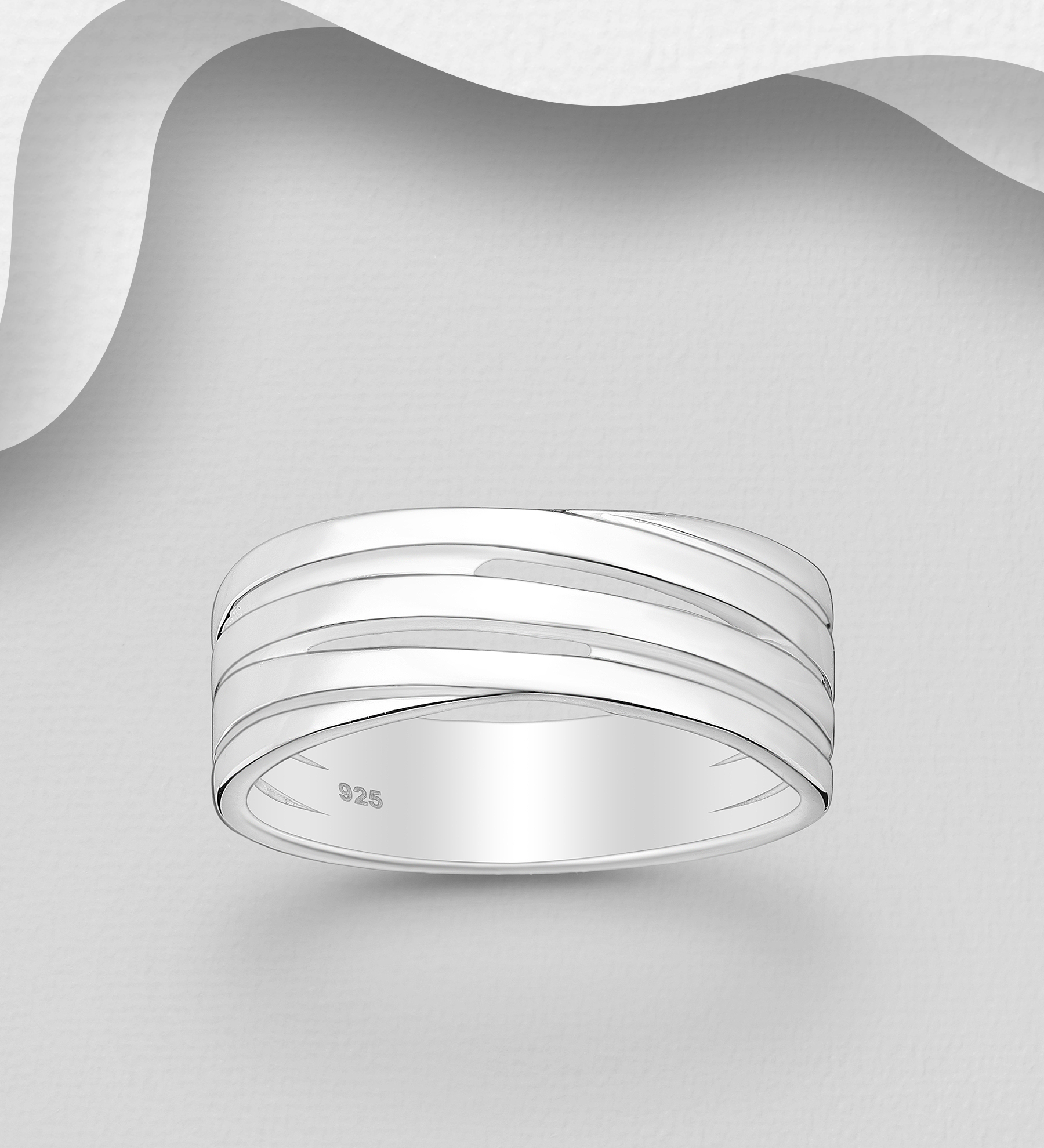 Wholesale 925 Sterling Silver Layered Ring - SKU #706-39904