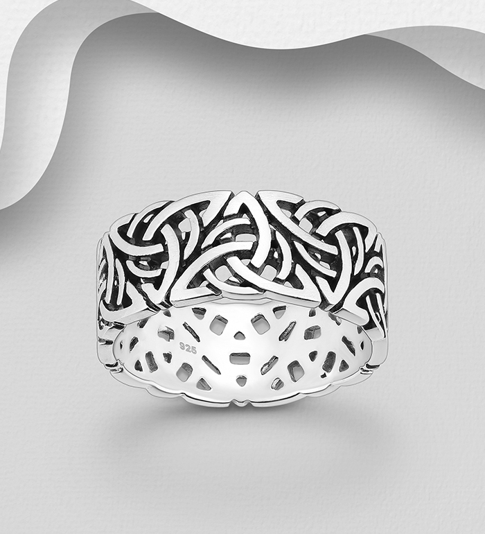 Wholesale 925 Sterling Silver Oxidized Celtic Ring - SKU #767-1996