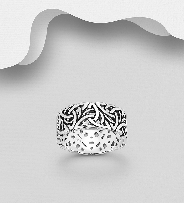 Wholesale 925 Sterling Silver Oxidized Celtic Ring - SKU #767-1996