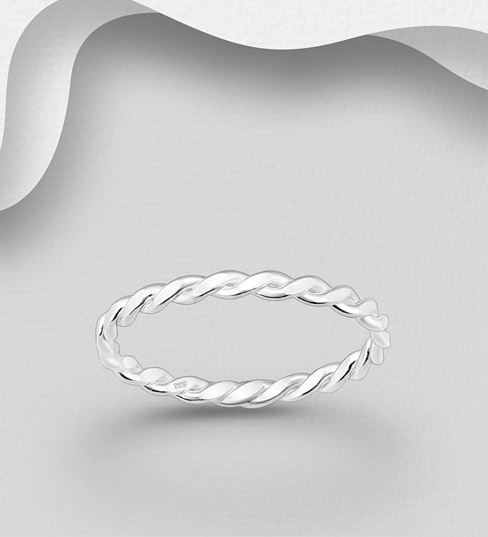 Wholesale 925 Sterling Silver Twisted Ring - SKU #706-39971