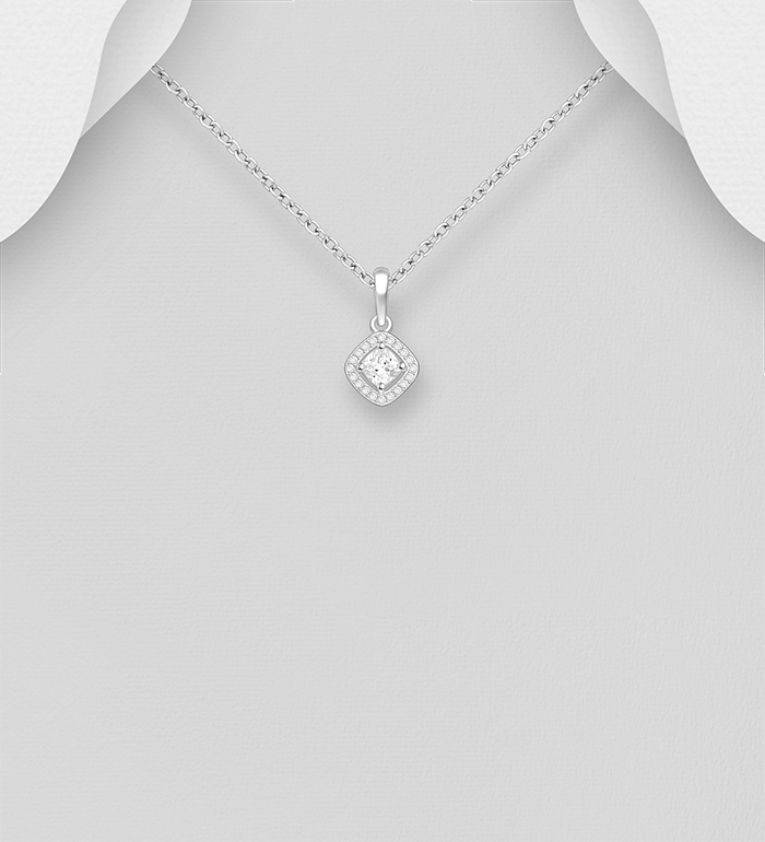 Wholesale 925 Sterling Silver Pendant, Decorated with CZ Simulated Diamonds - SKU #701-33776