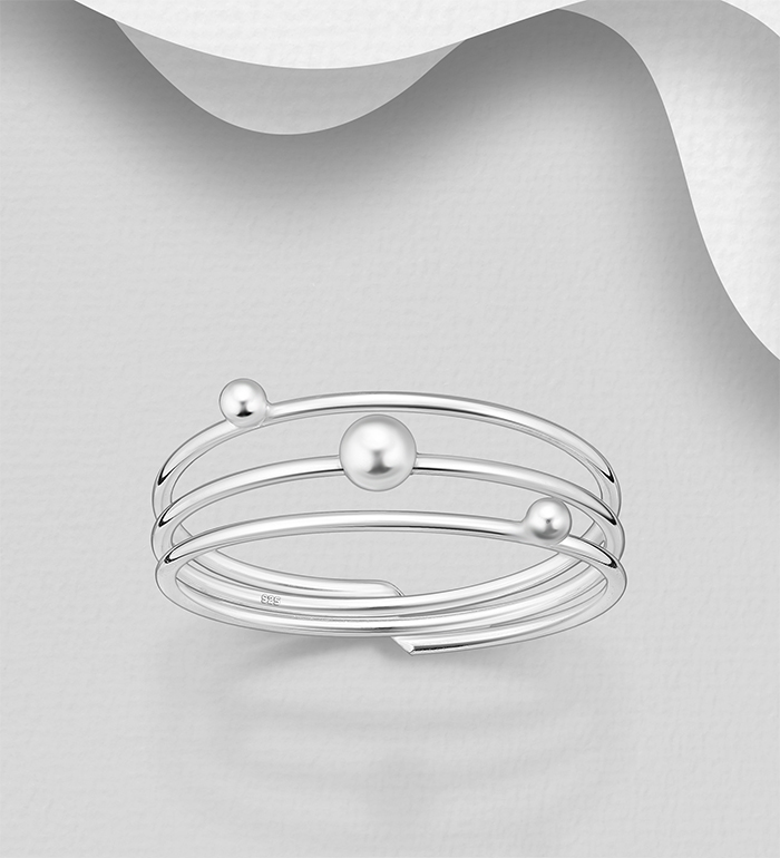 Wholesale 925 Sterling Silver Ball Layered Ring - SKU #706-40002
