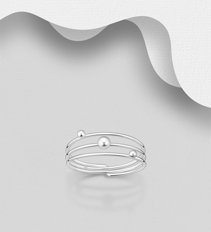 Wholesale 925 Sterling Silver Ball Layered Ring - SKU #706-40002