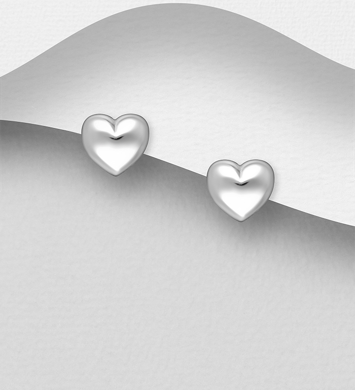 Wholesale 925 Sterling Silver Heart Hoop Earrings - SKU #706-40008
