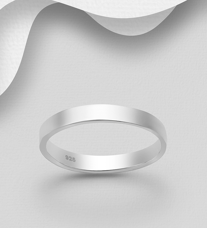 Wholesale 925 Sterling Silver Engravable Band Ring, 3 mm Wide - SKU #11-36