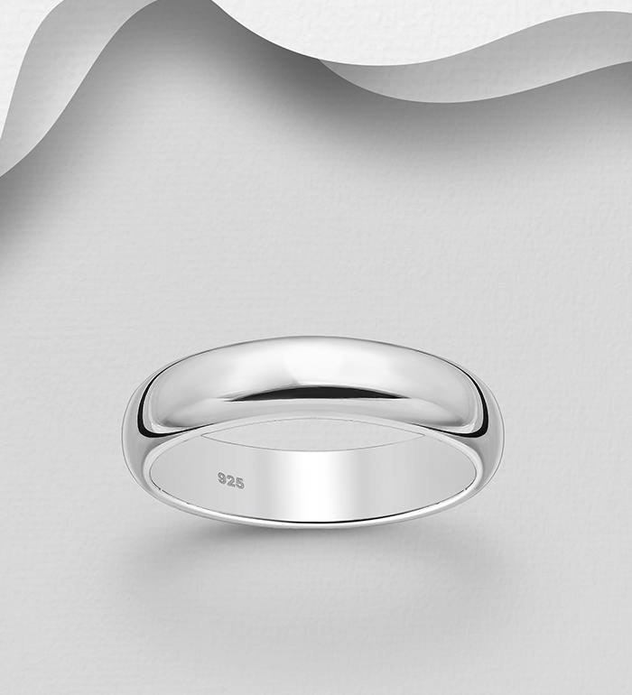 Wholesale 925 Sterling Silver Engravable Band Ring, 5 mm Wide - SKU #11-38