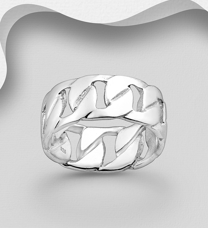 Wholesale 925 Sterling Silver Chain Link Ring - SKU #706-175
