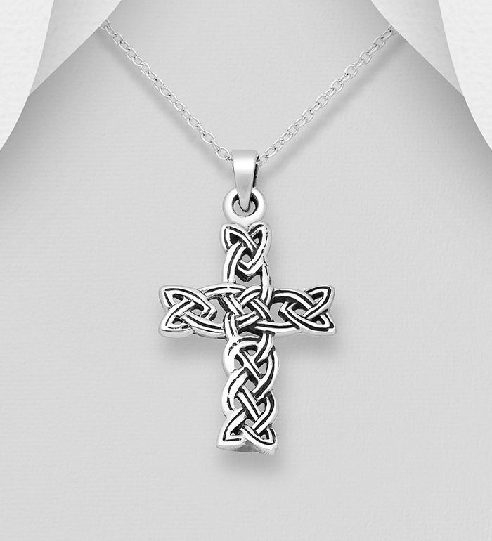 Wholesale 925 Sterling Silver Celtic and Cross Pendant - SKU #767-44