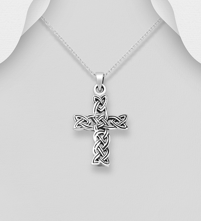 Wholesale 925 Sterling Silver Celtic and Cross Pendant - SKU #767-44