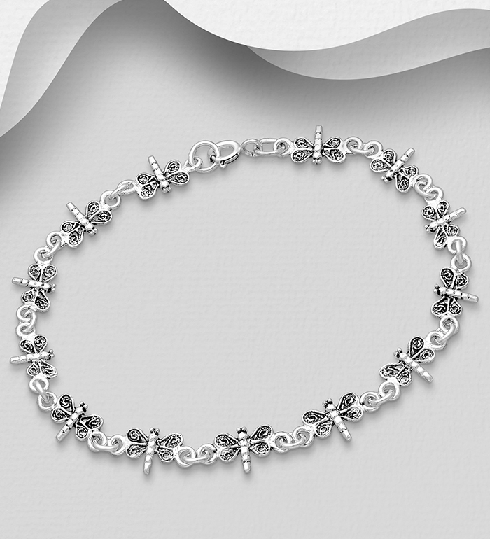 Wholesale 925 Sterling Silver Dragonfly Bracelet - SKU #706-960