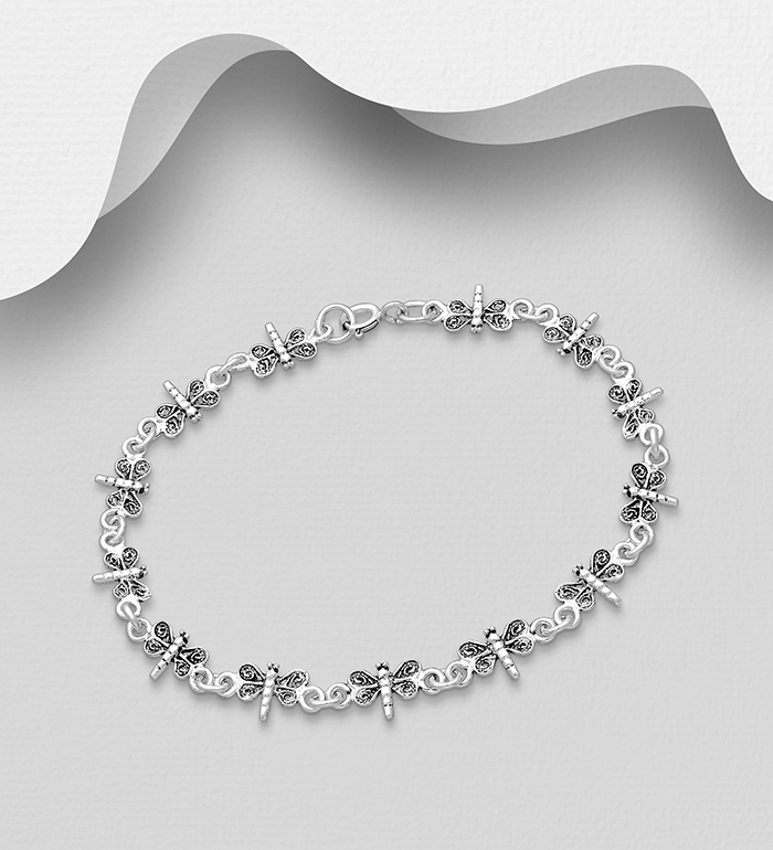 Wholesale 925 Sterling Silver Dragonfly Bracelet - SKU #706-960