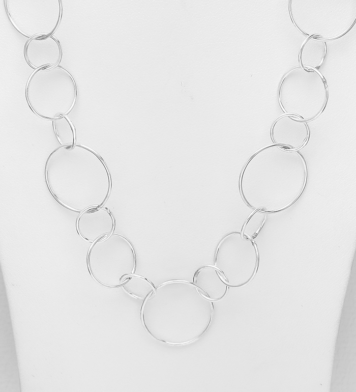 Wholesale 925 Sterling Silver Circle Links Necklace - SKU #706-2122