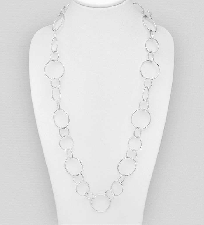 Wholesale 925 Sterling Silver Circle Links Necklace - SKU #706-2122