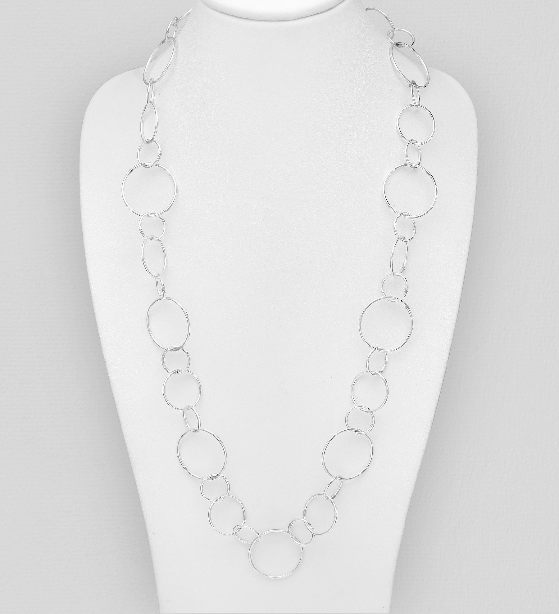 Wholesale 925 Sterling Silver Circle Links Necklace - SKU #706-2122