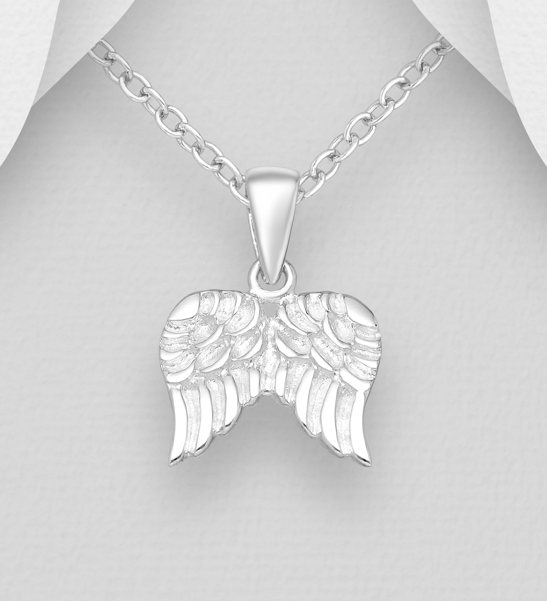 Wholesale 925 Sterling Silver Angel Wings Pendant - SKU #706-3107