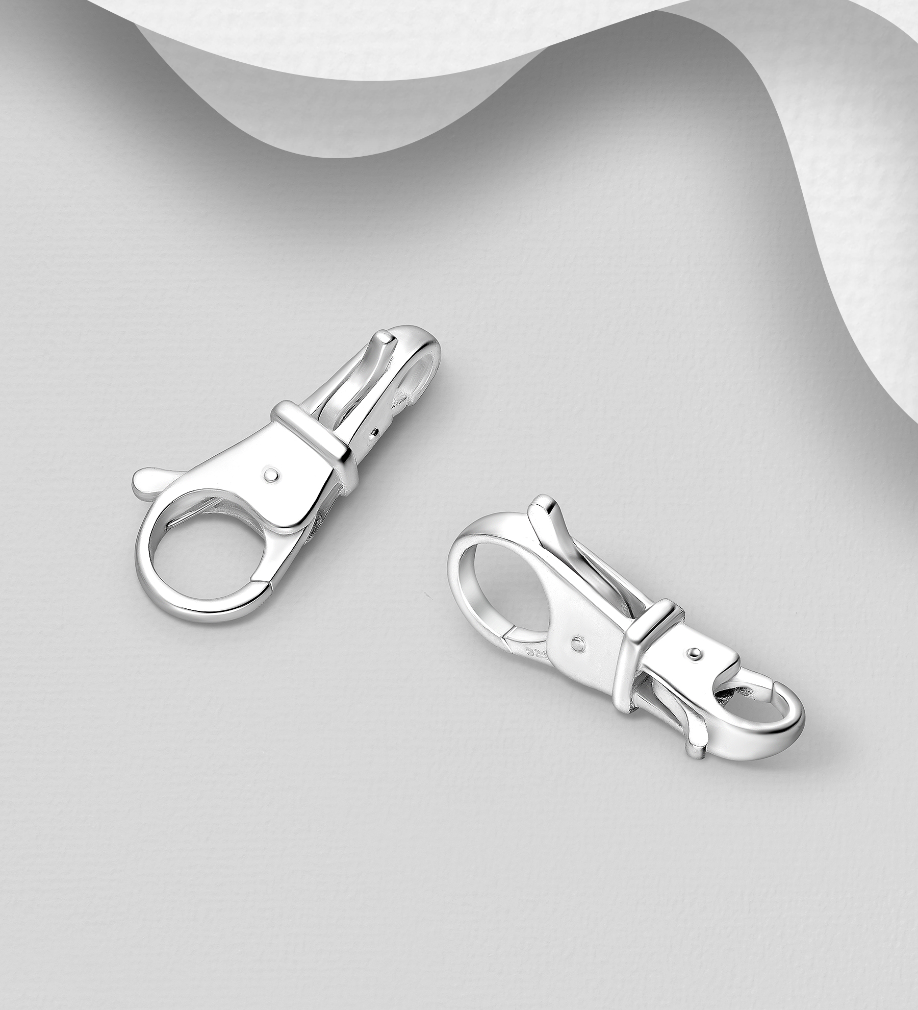 Wholesale Sterling silver double clasp locker. - SKU #295-638