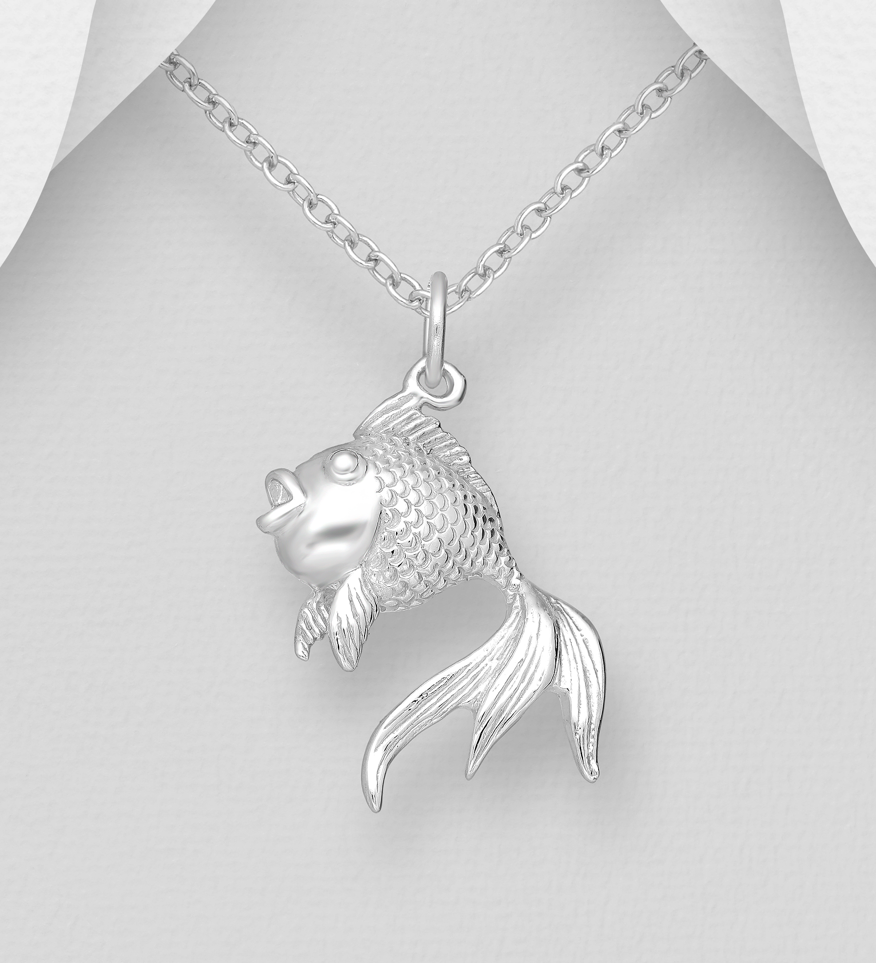 Wholesale 925 Sterling Silver Fish Pendant - SKU #706-5150