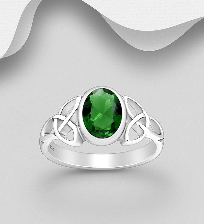 Wholesale 925 Sterling Silver Celtic Ring Decorated With CZ - SKU #767-174