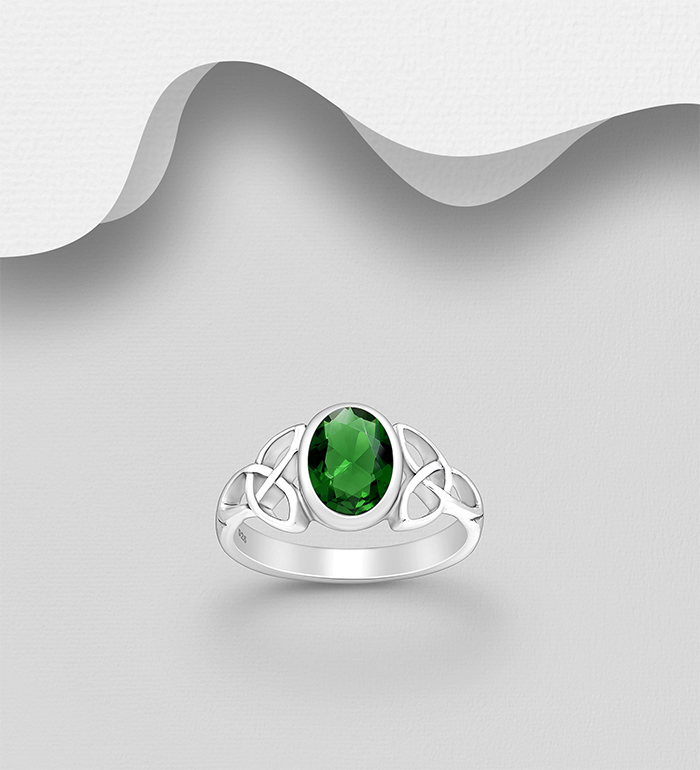 Wholesale 925 Sterling Silver Celtic Ring Decorated With CZ - SKU #767-174