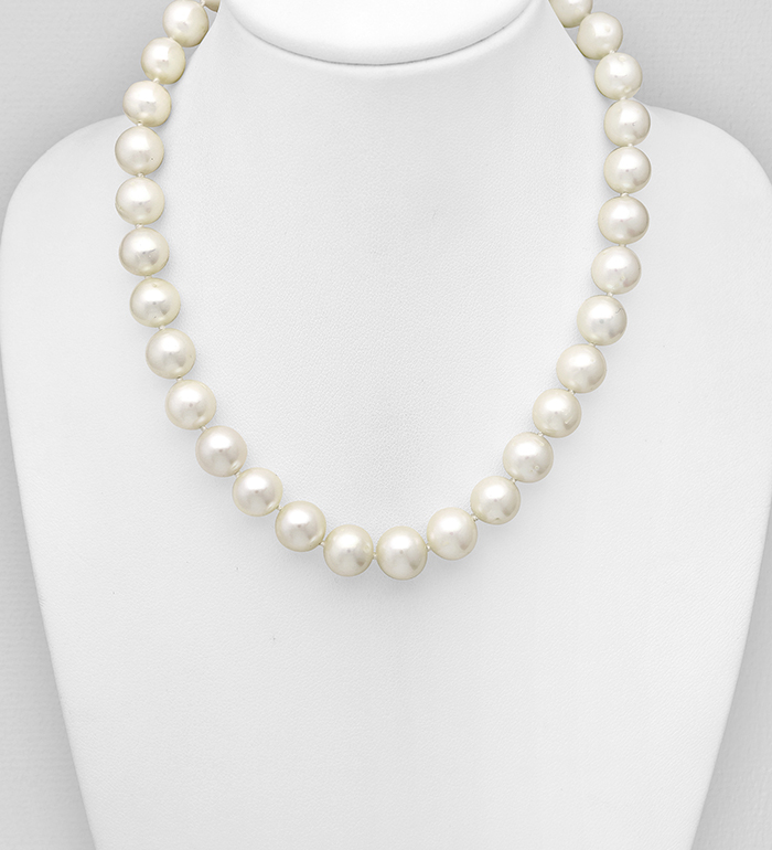 Wholesale 925 Sterling Silver Necklace, Beaded with 9-10 mm Diameter AA+ Freshwater Pearls - SKU #513-131AAX