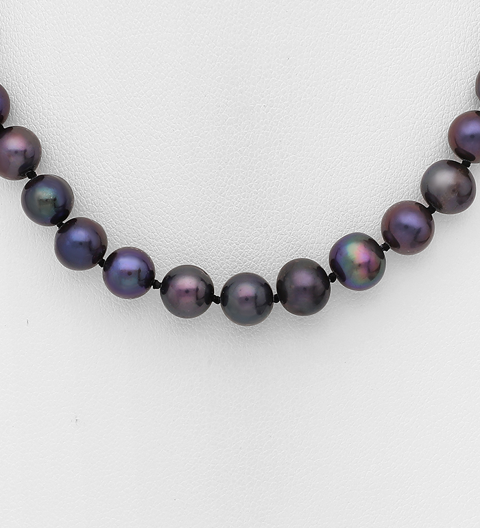 Wholesale 925 Sterling Silver Necklace, Beaded with 7-7.5 mm Diameter AA+ Freshwater Pearls - SKU #513-132AAX