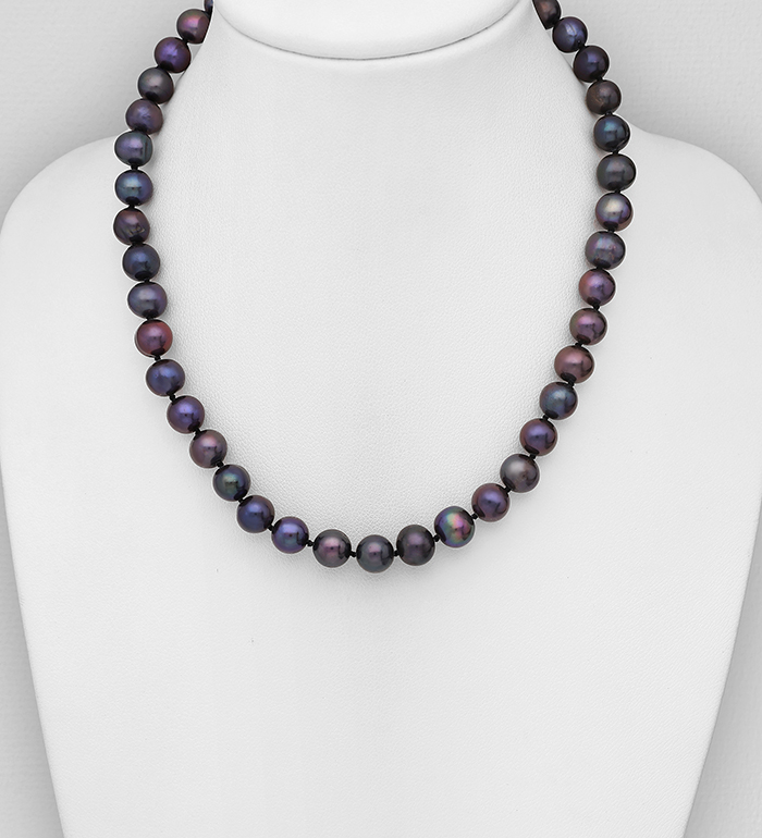 Wholesale 925 Sterling Silver Necklace, Beaded with 7-7.5 mm Diameter AA+ Freshwater Pearls - SKU #513-132AAX