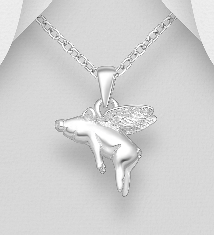 Wholesale 925 Sterling Silver Pig Pendant - SKU #1068-257