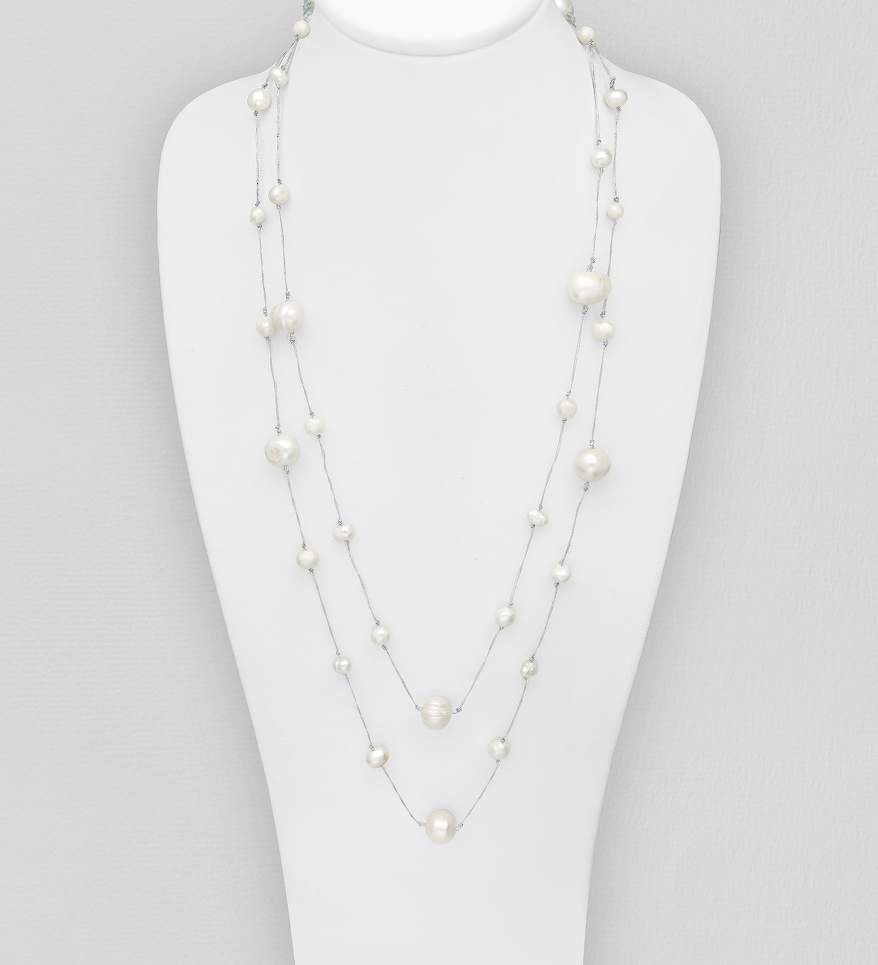 Wholesale Japanese Silk Cord Beaded With Fresh Water Pearl - SKU #382-1065