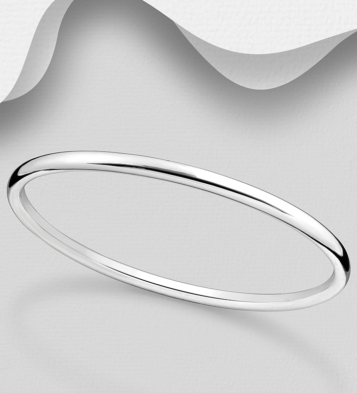 Wholesale 925 Sterling Silver Hollow Tube Bangle - SKU #706-9048