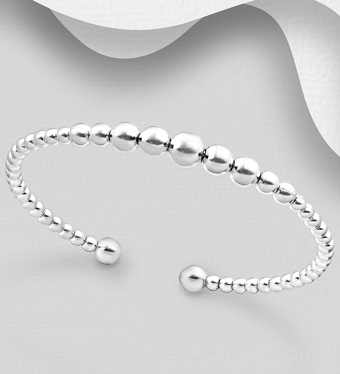 Wholesale 925 Sterling Silver Ball Cuff - SKU #706-9693