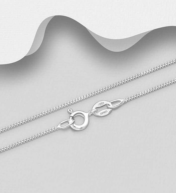 Italian Delight - Wholesale 925 Sterling Silver Curb Chain, 1 mm Wide, Made in Italy. - SKU #706-10146