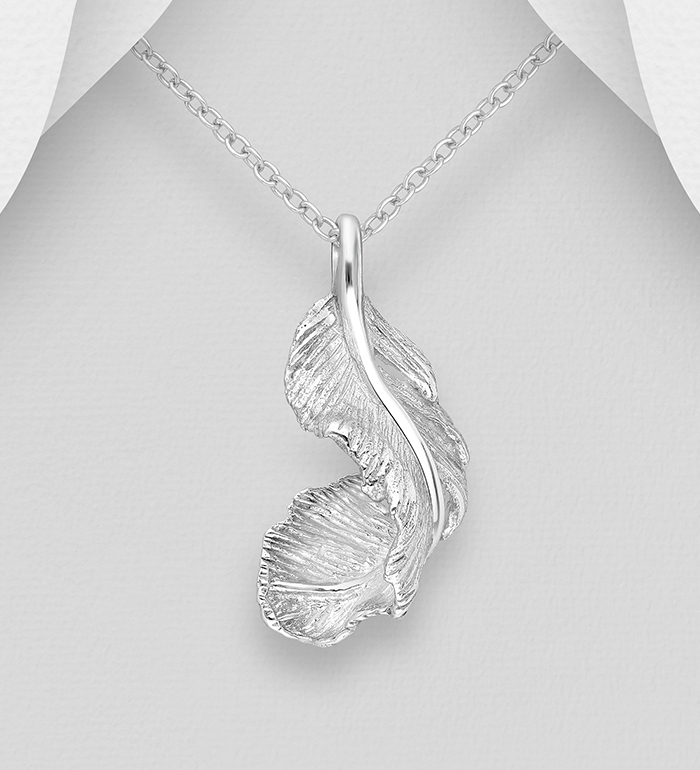 Wholesale 925 Sterling Silver Feather Pendant - SKU #706-9252