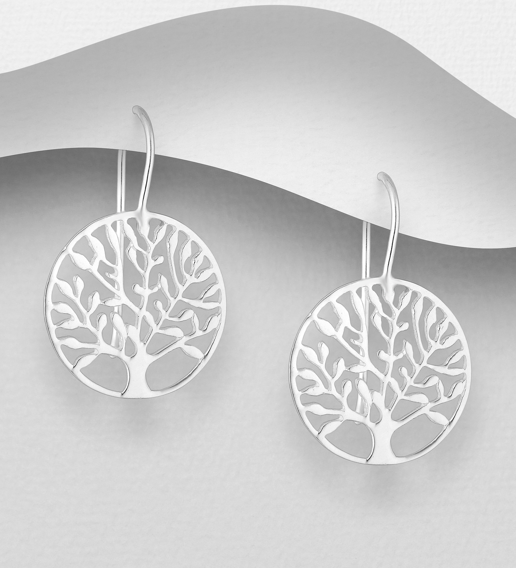 Wholesale 925 Sterling Silver Tree Of Life Earrings - SKU #706-12277