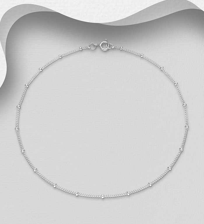 Wholesale 925 Sterling Silver Ball Anklet - SKU #90-269