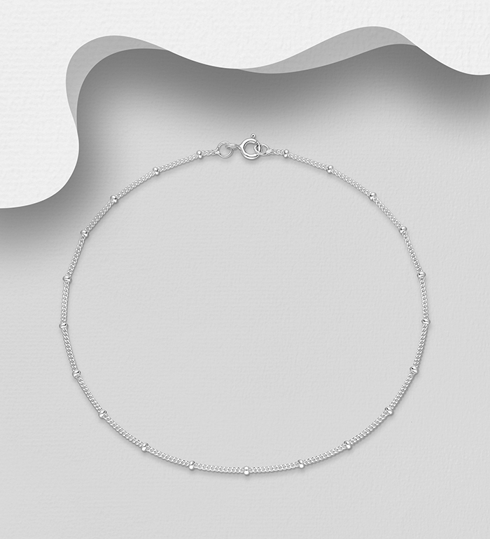 Wholesale 925 Sterling Silver Ball Anklet - SKU #90-269
