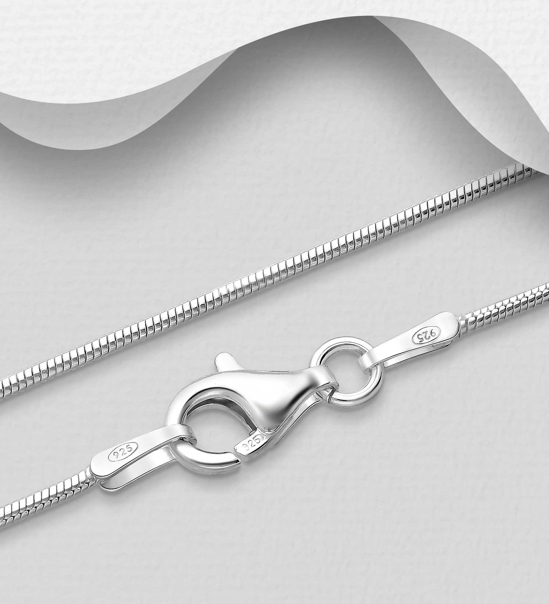 Italian Delight - Wholesale 925 Sterling Silver Snake (Round) Chain, 1 mm Wide, Made in Italy. - SKU #706-10698A